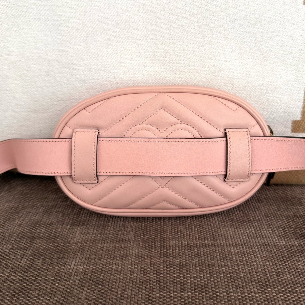 Authentic Gucci GG Marmont Matelassé Leather Belt Bag Waist bag light pink - Picture 9 of 16